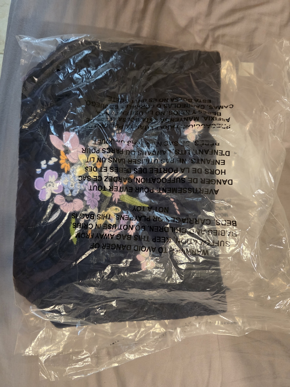 Vera Abradley Rare/retired Floral Embroidered Navy Tote